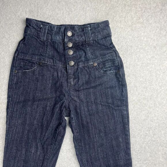 Forever 21 Jeans Womens 25 Blue High Rise Button Fly Bootcut Y2K Retro Casual - Picture 2 of 12